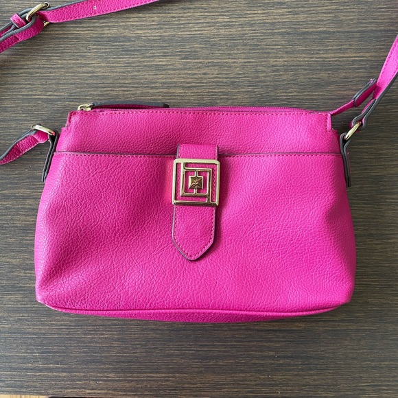 Liz Claiborne Handbags - LIZ CLAIBORNE BARBIE PINK CROSSBODY Hot Pink Goldtone Hardware Vegan Leather